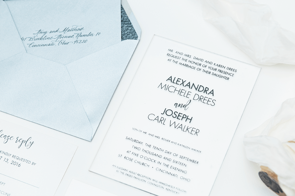 Acrylic Invitation from Simple Romantic Wedding