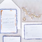 Dip Dye Wedding Invitations with Deckled Edge