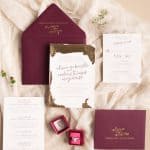 Five Dot Design letterpress and gold leaf invitations