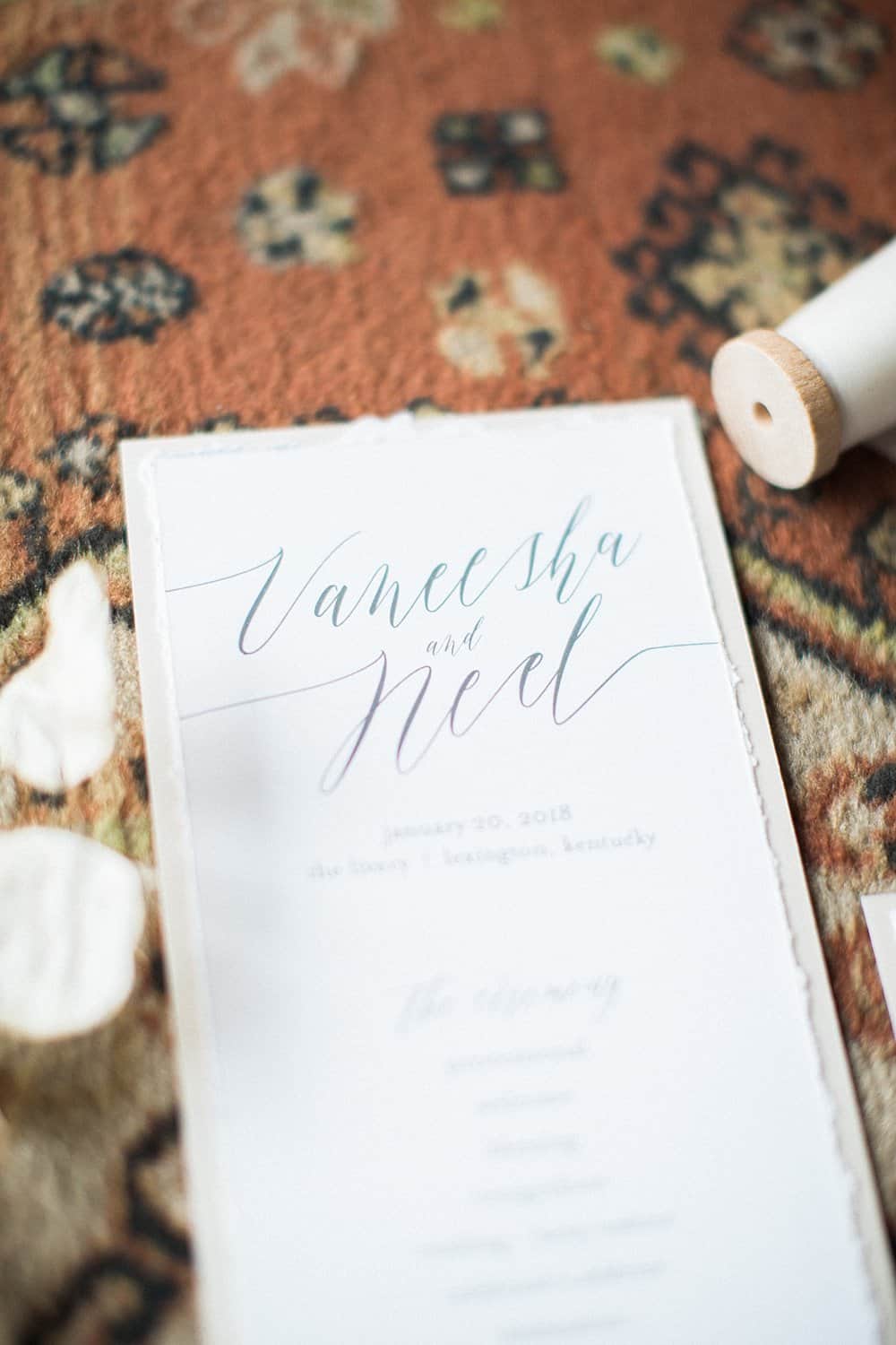 Whimsical Calligraphy Custom Wedding Program
